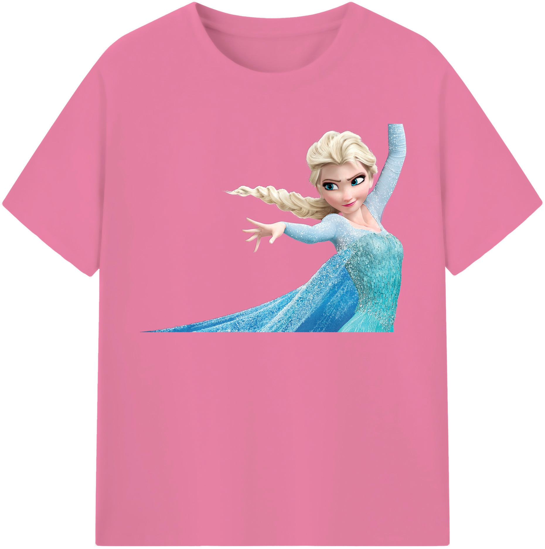 （画像用） アナと雪の女王 アンナ エルサ Frozen Anna Elsa 綿100％半袖Tシャツ（フロントプリント）